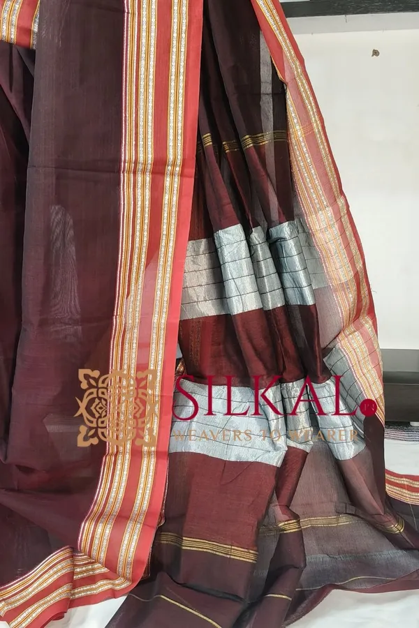 ILKAL_NIB_Cotton_Gomi_Border_Saree_SKL03267