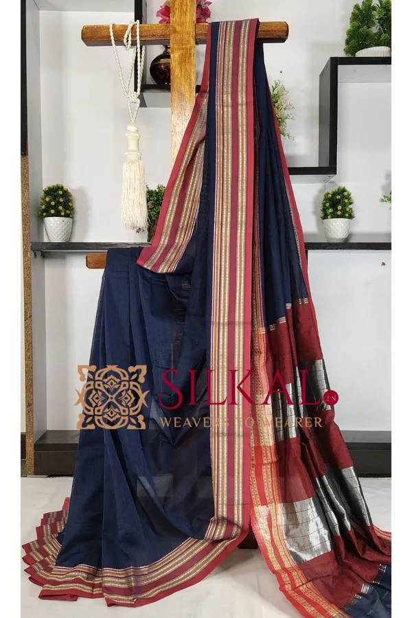 ILKAL_NIB_Cotton_Gomi_Border_Saree_SKL03419