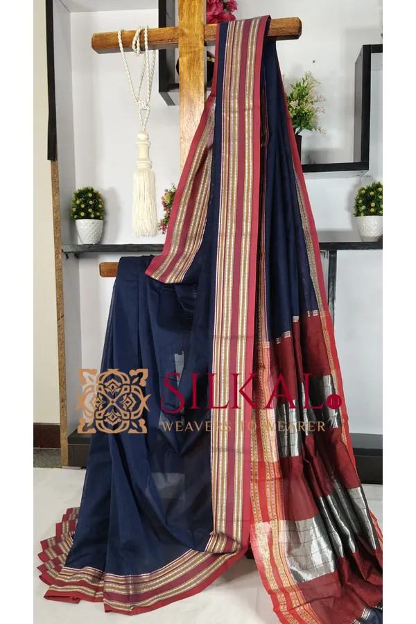ILKAL_NIB_Cotton_Gomi_Border_Saree_SKL03419
