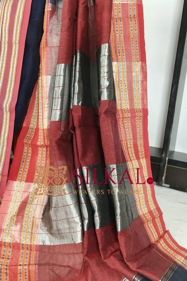 ILKAL_NIB_Cotton_Gomi_Border_Saree_SKL03419