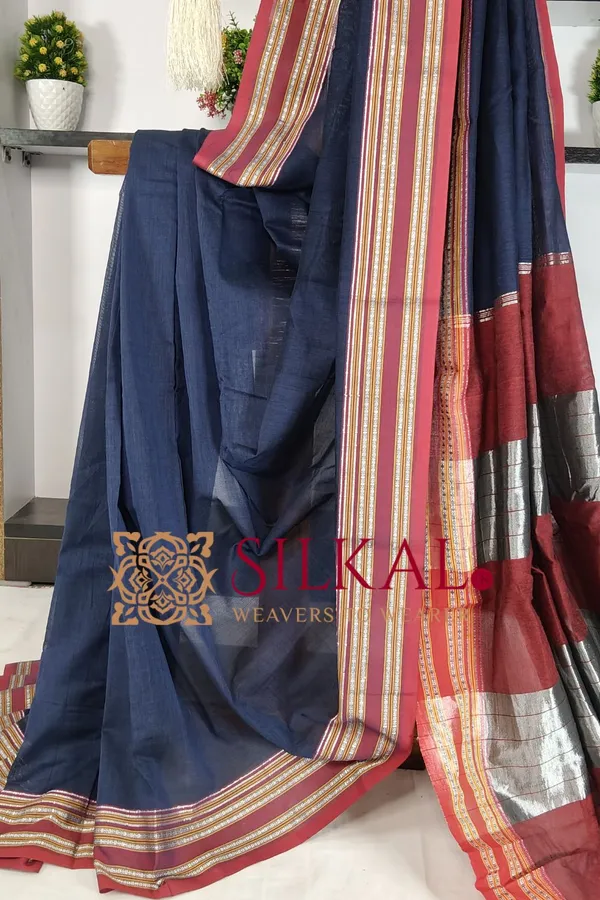 ILKAL_NIB_Cotton_Gomi_Border_Saree_SKL03419