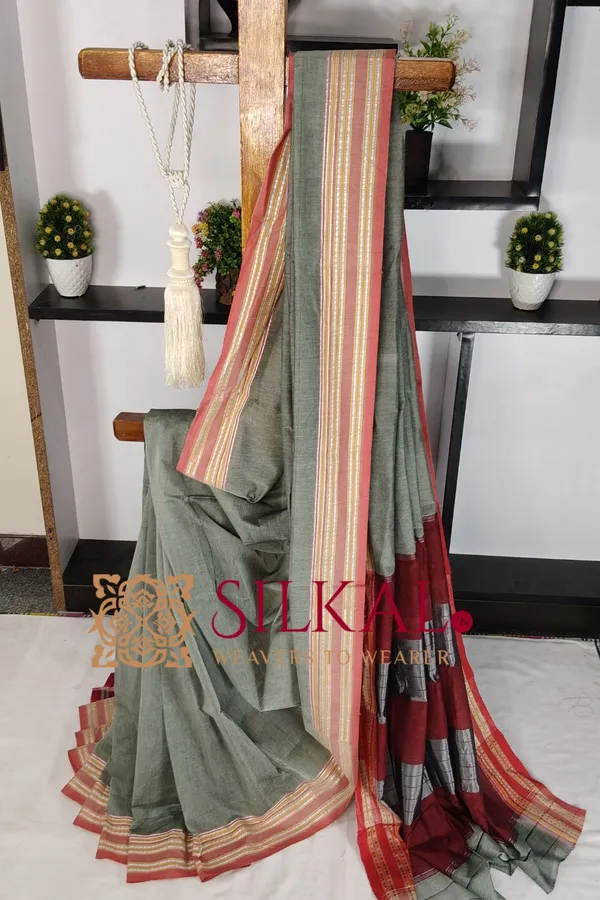 ILKAL_NIB_Cotton_Gomi_Border_Saree_SKL03420