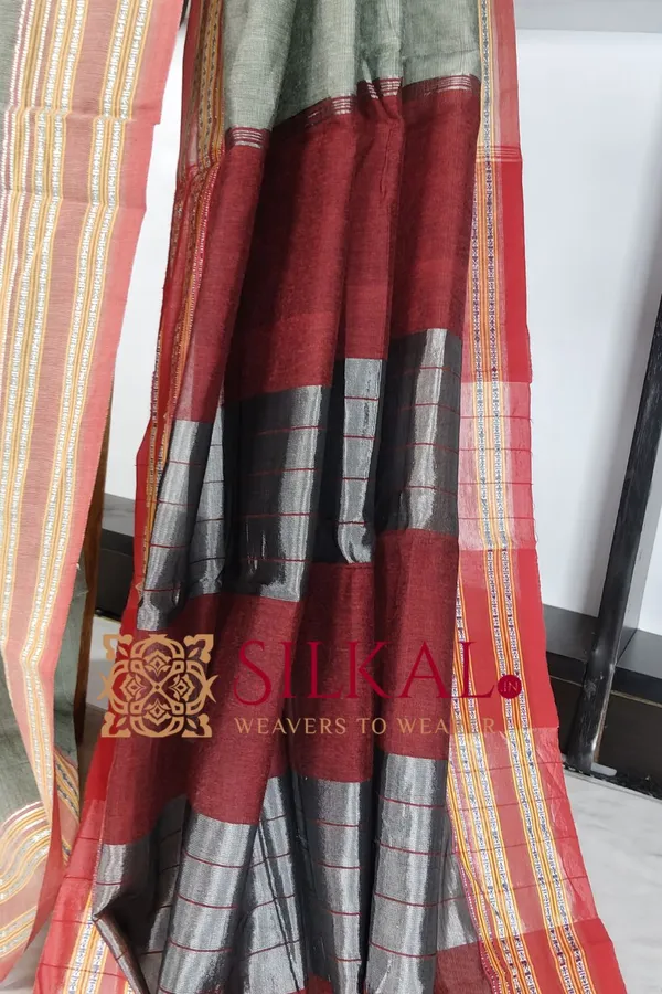 ILKAL_NIB_Cotton_Gomi_Border_Saree_SKL03420