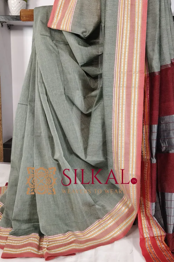 ILKAL_NIB_Cotton_Gomi_Border_Saree_SKL03420