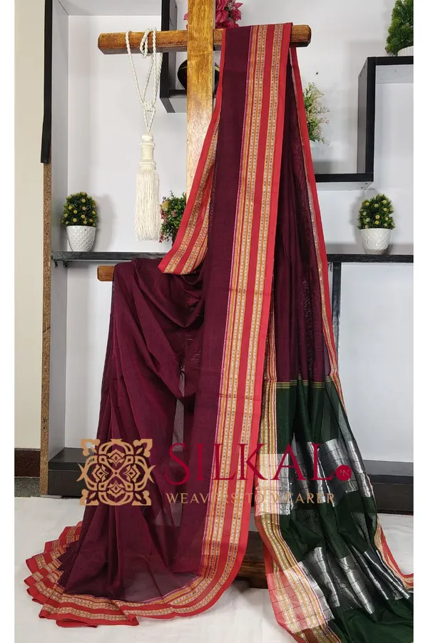 ILKAL_NIB_Cotton_Gomi_Border_Saree_SKL03421