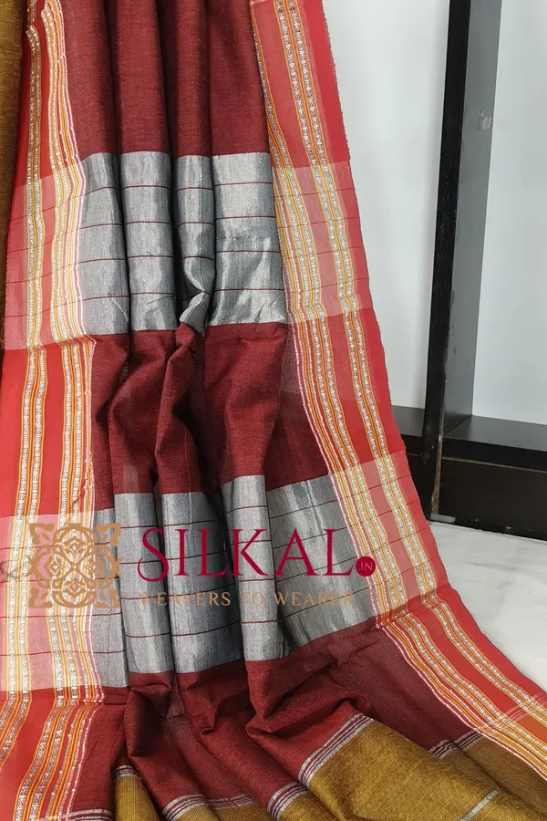 ILKAL_NIB_Cotton_Gomi_Border_Saree_SKL03422