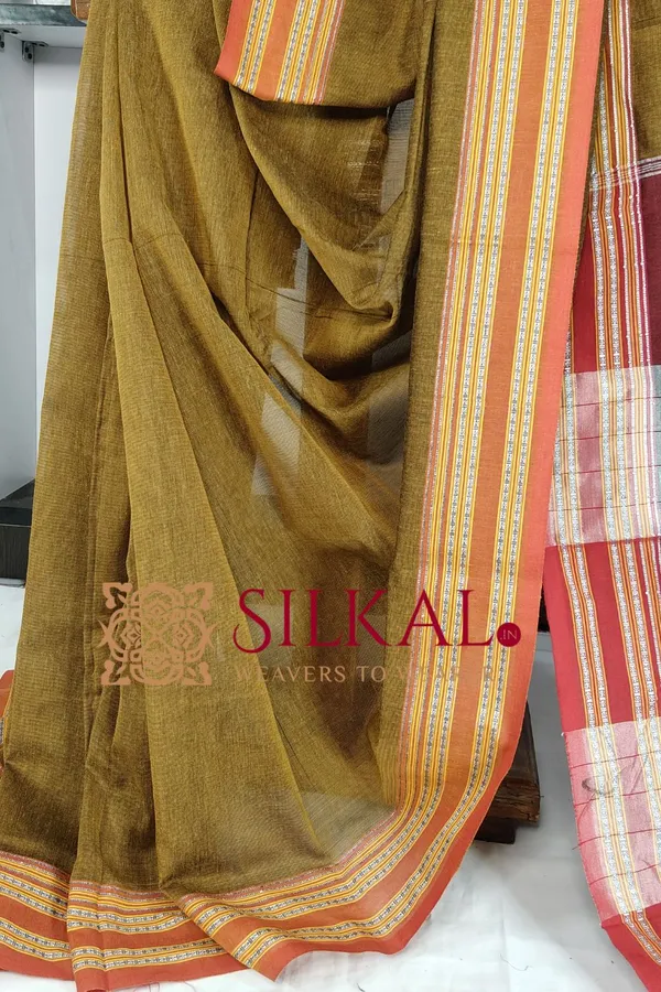 ILKAL_NIB_Cotton_Gomi_Border_Saree_SKL03422