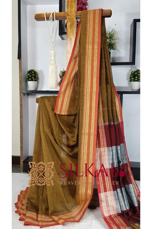 ILKAL_NIB_Cotton_Gomi_Border_Saree_SKL03422