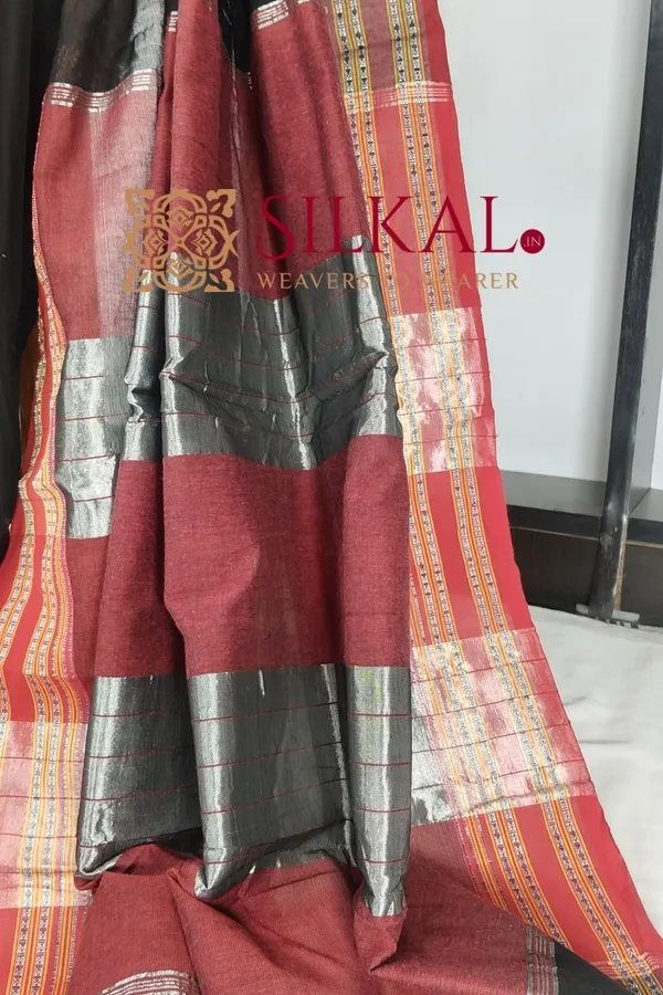 ILKAL_NIB_Cotton_Gomi_Border_Saree_SKL03423