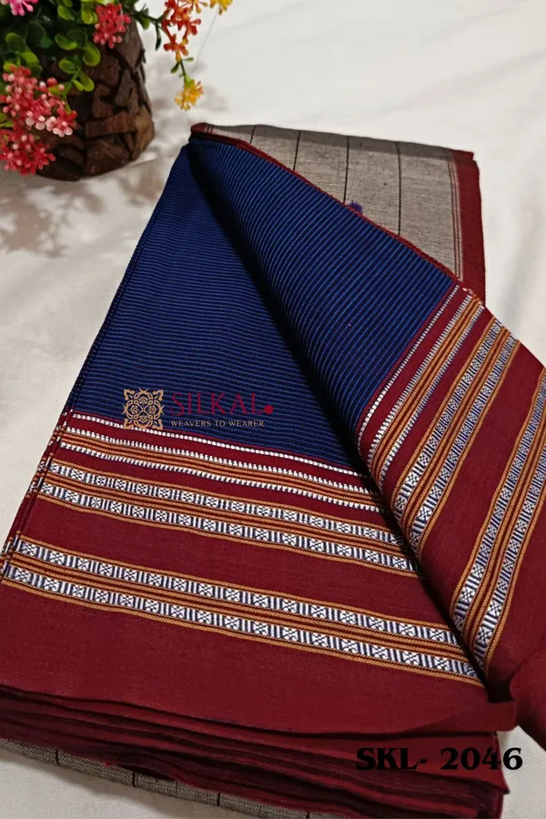 ILKAL_VISCOSE_SILK_KADDI_SAREE_WITH_GOMI_BORDER_SKL3072