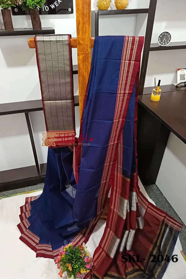 ILKAL_VISCOSE_SILK_KADDI_SAREE_WITH_GOMI_BORDER_SKL3072