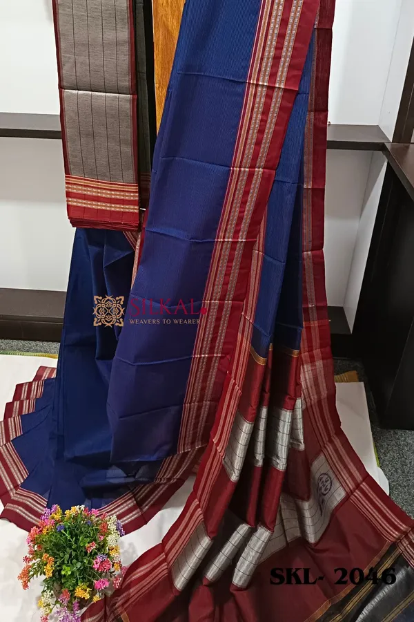 ILKAL_VISCOSE_SILK_KADDI_SAREE_WITH_GOMI_BORDER_SKL3072