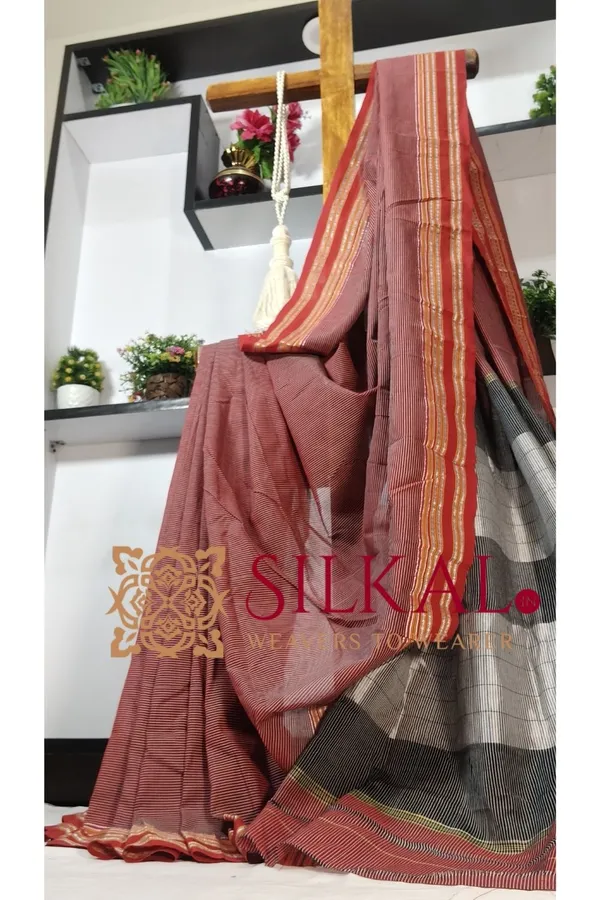 ILKAL_VISCOSE_SILK_KADDI_SAREE_WITH_GOMI_BORDER_SKL03377