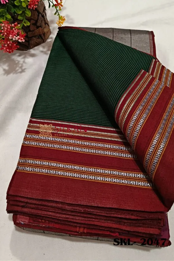 Ilkal_Viscose_Silk_Kaddi_Saree_With_Gomi_Border_Saree_Code-_SKL1304
