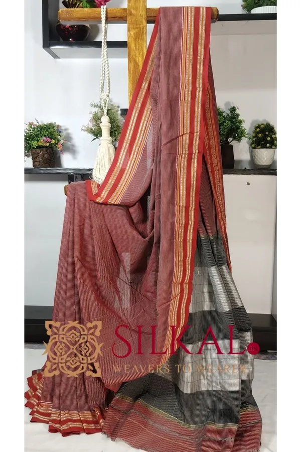 ILKAL_VISCOSE_SILK_KADDI_SAREE_WITH_GOMI_BORDER_SKL03377