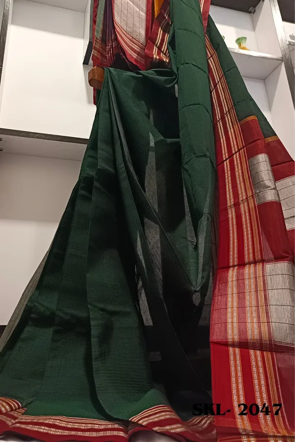 Ilkal_Viscose_Silk_Kaddi_Saree_With_Gomi_Border_Saree_Code-_SKL1304
