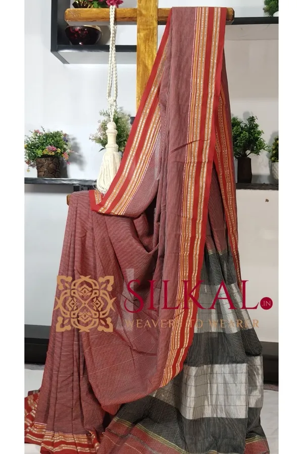 ILKAL_VISCOSE_SILK_KADDI_SAREE_WITH_GOMI_BORDER_SKL03377