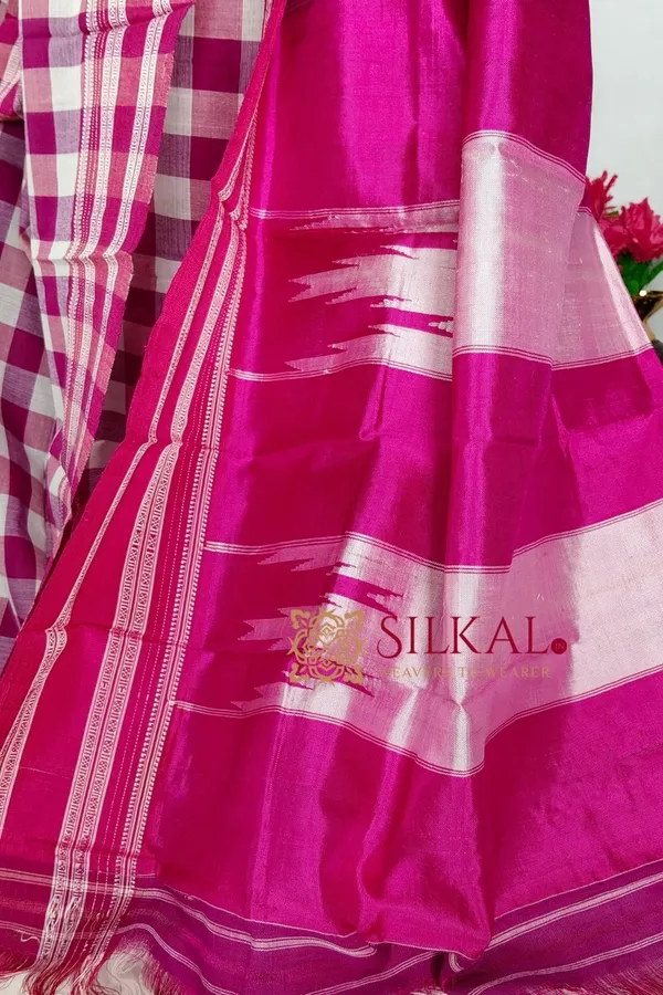 Ilkal_Big_Checks_Cotton_Silk_Gayatri_Border_Saree_SKL2000