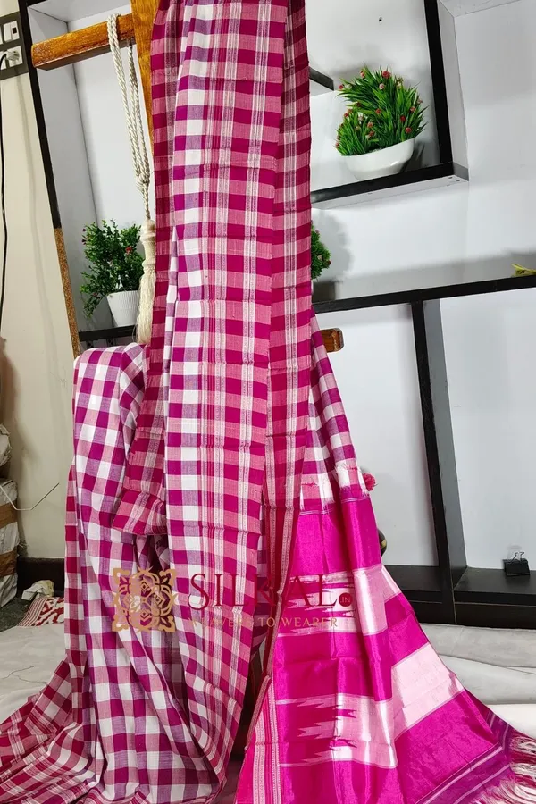 Ilkal_Big_Checks_Cotton_Silk_Gayatri_Border_Saree_SKL2000