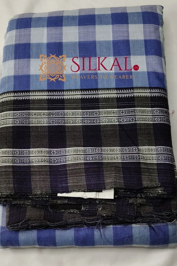 Ilkal_Big_Checks_Cotton_Silk_Gayatri_Border_Saree_SKL3238