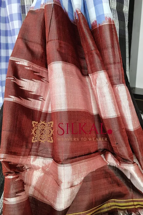 Ilkal_Big_Checks_Cotton_Silk_Gayatri_Border_Saree_SKL3238
