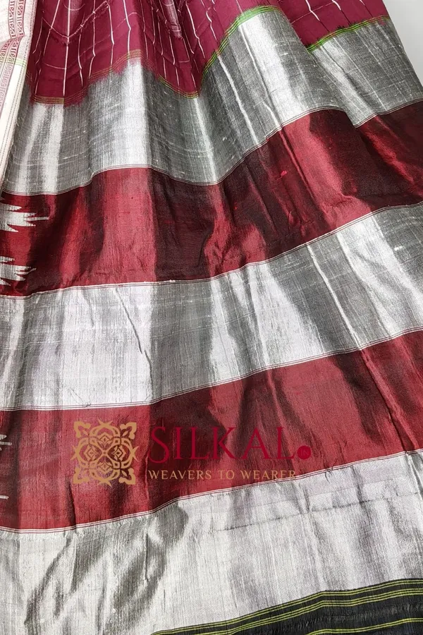 Ilkal_Big_Checks_Cotton_Silk_Gayatri_Border_Saree_SKL3239
