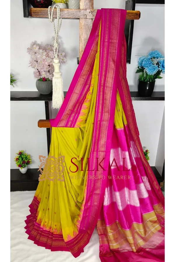 Ilkal_Buta_Cotton_Silk_Temple_Saree_SKL03850