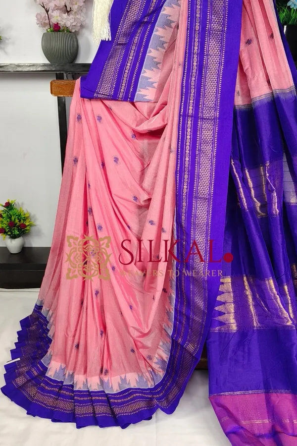 Ilkal_Buta_Cotton_Silk_Temple_Saree_SKL03894
