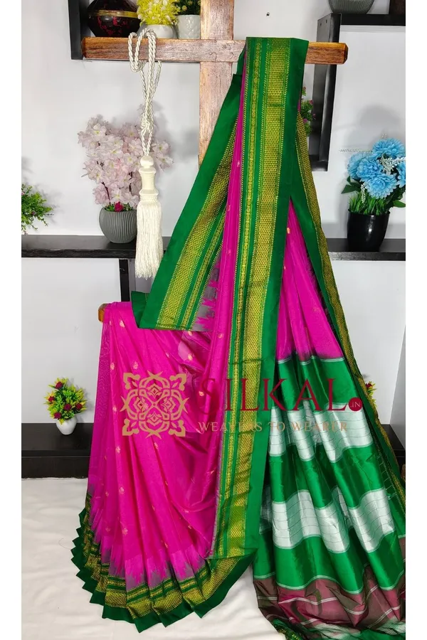Ilkal_Buta_Cotton_Silk_Temple_Saree_SKL03895