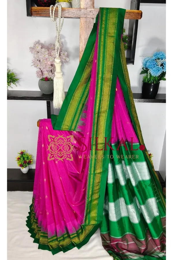 Ilkal_Buta_Cotton_Silk_Temple_Saree_SKL03895