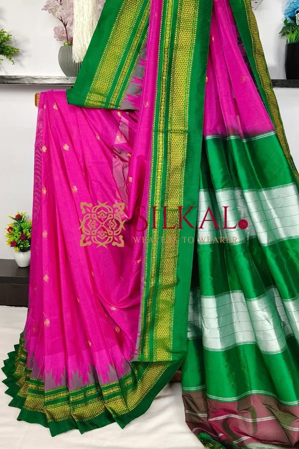 Ilkal_Buta_Cotton_Silk_Temple_Saree_SKL03895