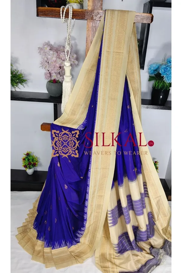 Ilkal_Buta_Cotton_Silk_Temple_Saree_SKL03896