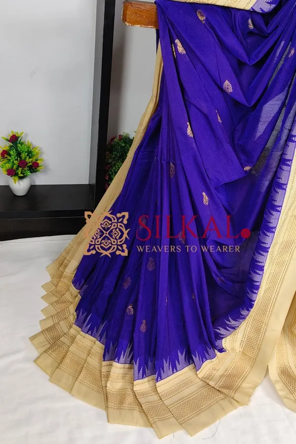 Ilkal_Buta_Cotton_Silk_Temple_Saree_SKL03896
