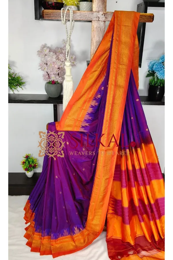 Ilkal_Buta_Cotton_Silk_Temple_Saree_SKL03897