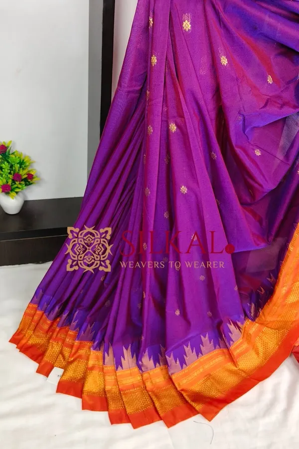 Ilkal_Buta_Cotton_Silk_Temple_Saree_SKL03897