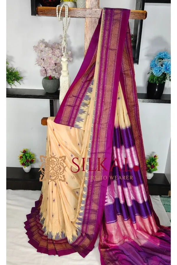 Ilkal_Buta_Cotton_Silk_Temple_Saree_SKL03900