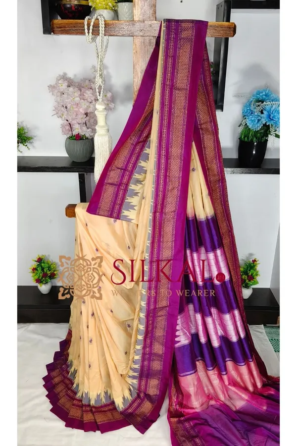 Ilkal_Buta_Cotton_Silk_Temple_Saree_SKL03900