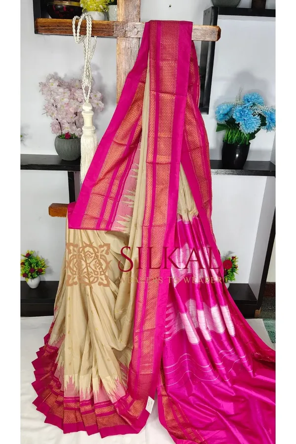 Ilkal_Buta_Cotton_Silk_Temple_Saree_SKL03901