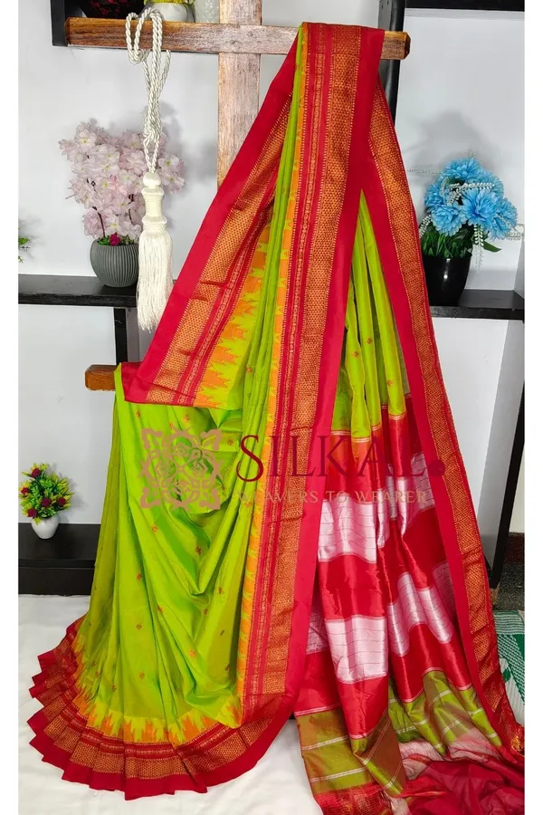 Ilkal_Buta_Cotton_Silk_Temple_Saree_SKL03902