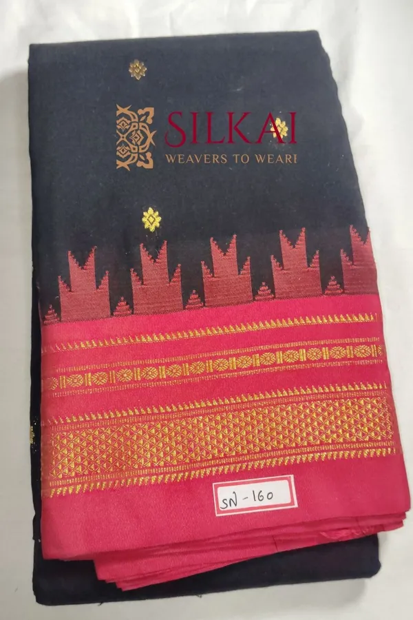 Ilkal_Buta_Cotton_Silk_Temple_Saree_Code-_SKL1882