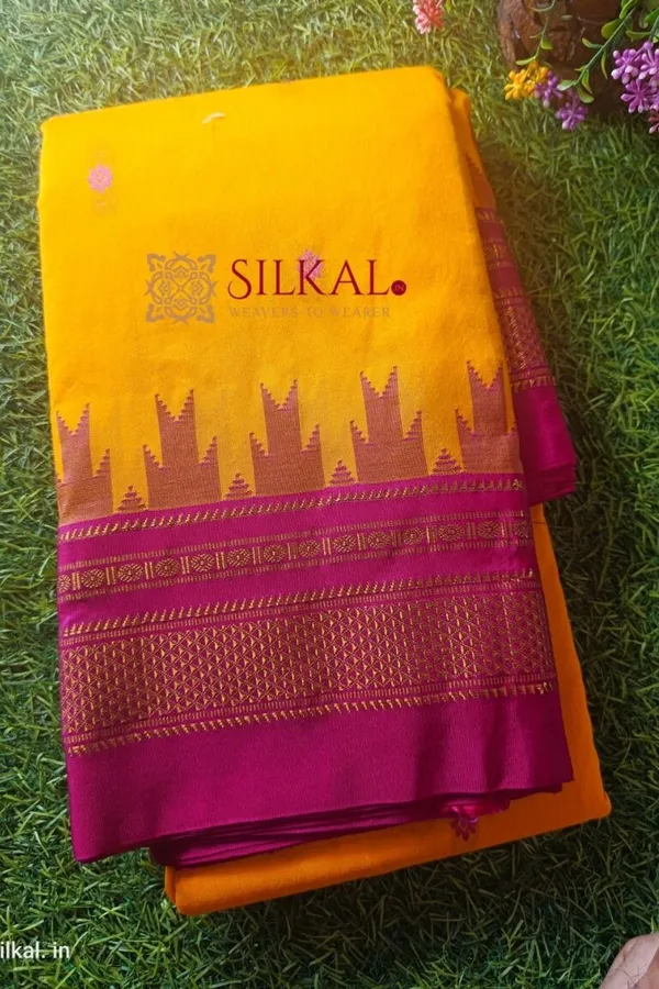 Ilkal_Buta_Cotton_Silk_Temple_Saree_Saree_Code-_SKL1203