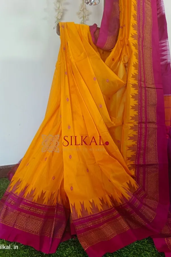 Ilkal_Buta_Cotton_Silk_Temple_Saree_Saree_Code-_SKL1203
