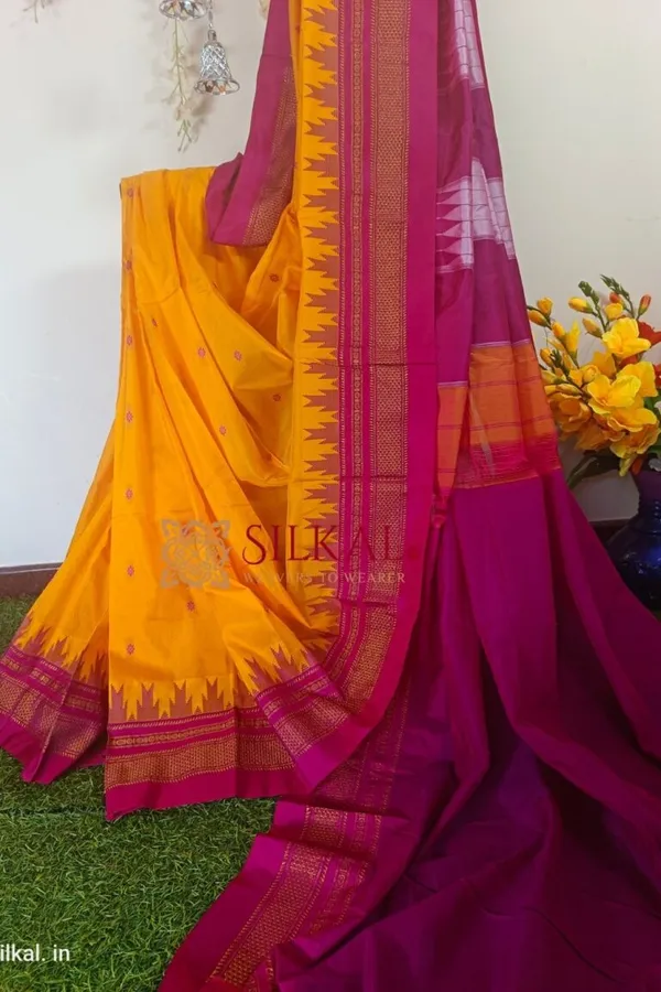 Ilkal_Buta_Cotton_Silk_Temple_Saree_Saree_Code-_SKL1203