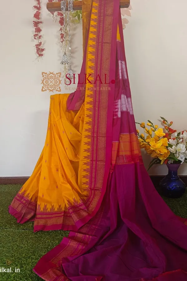 Ilkal_Buta_Cotton_Silk_Temple_Saree_Saree_Code-_SKL1203