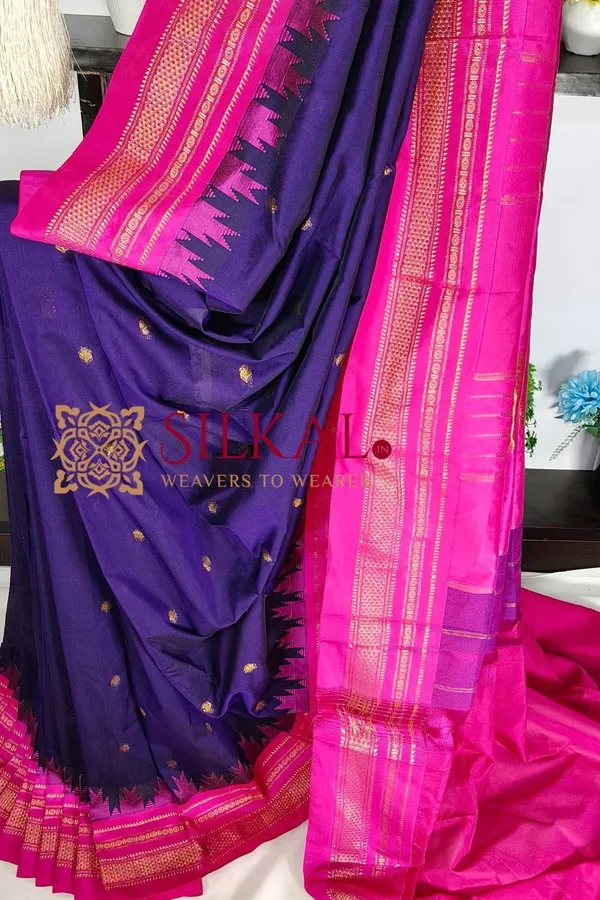 Ilkal_Butta_Cotton_Silk_Temple_Broder_Saree_SKL04162