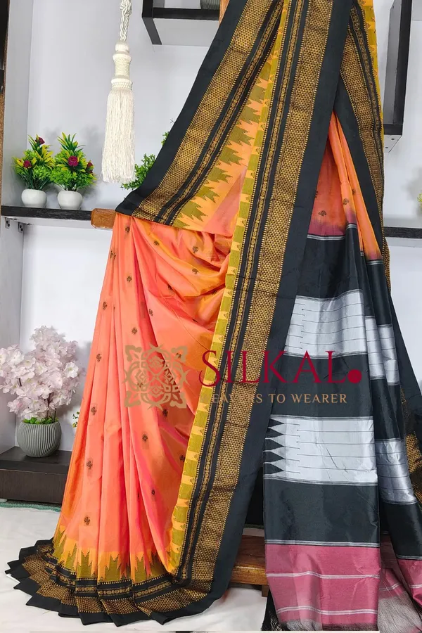 Ilkal_Butta_Cotton_Silk_Temple_Broder_Saree_SKL04165