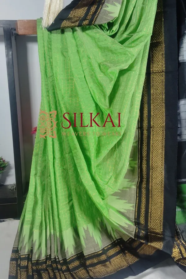 Ilkal_Chadarunga_Cotton_Silk_Temple_Saree_Code-_SKL1885