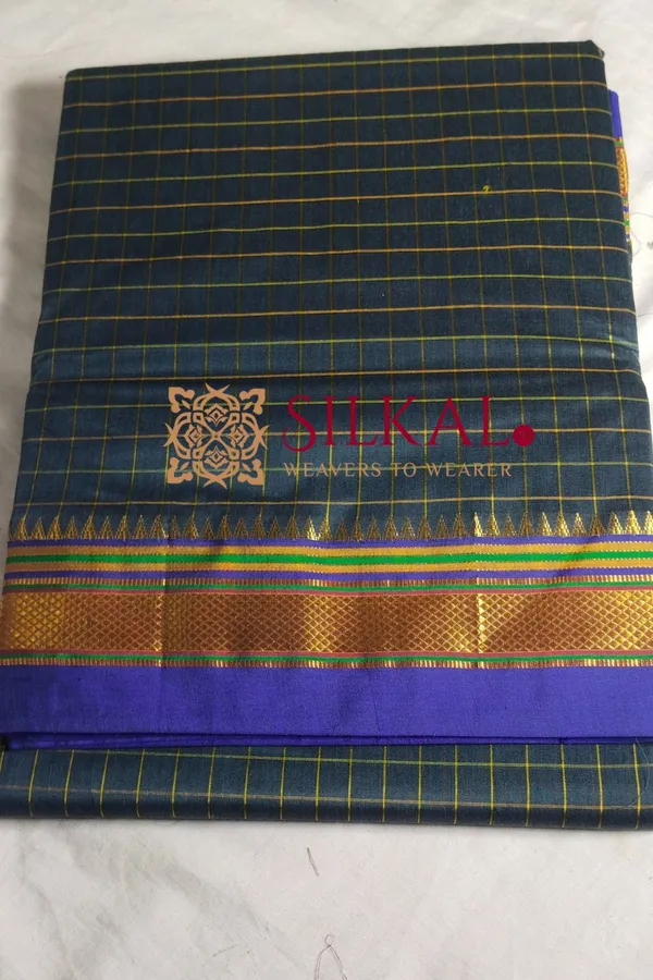 Ilkal_Checked_The_Mercerized_Silk_Saree_Saree_Code-_SKL1795