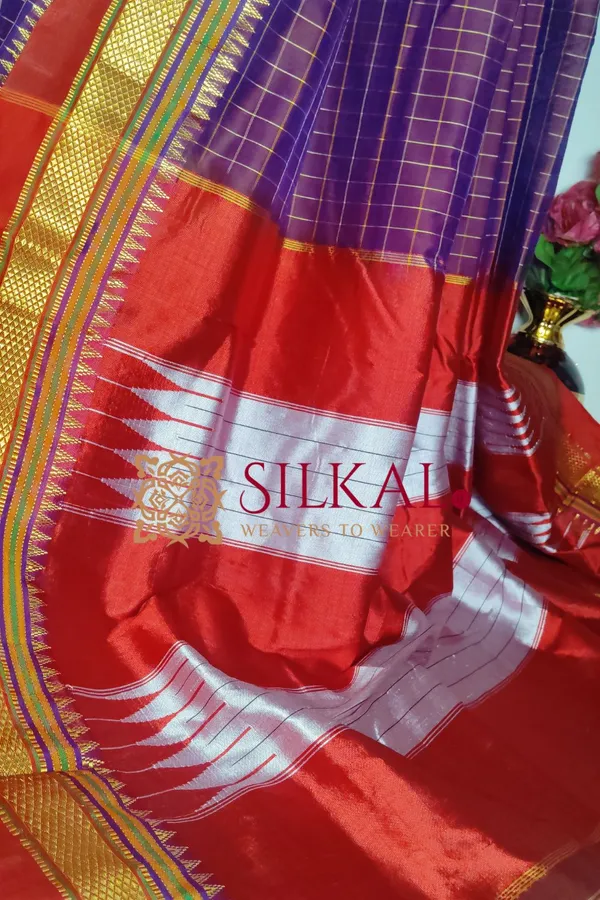 Ilkal_Checked_The_Mercerized_Silk_Saree_Saree_Code-_SKL1801