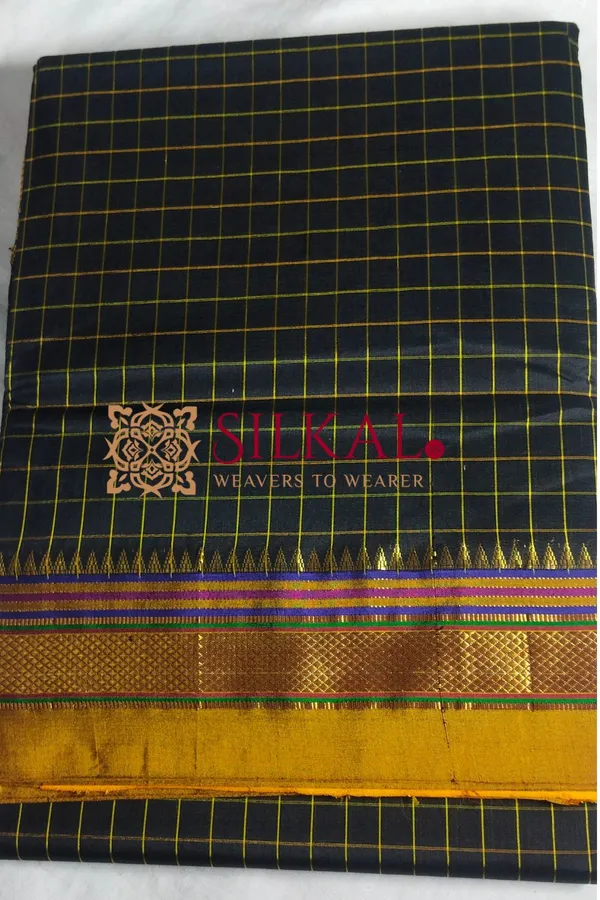 Ilkal_Checked_The_Mercerized_Silk_Saree_Saree_Code-_SKL1796